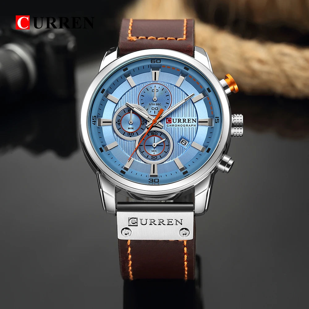 CURREN Fashion Date Quartz Cronógrafo Esporte