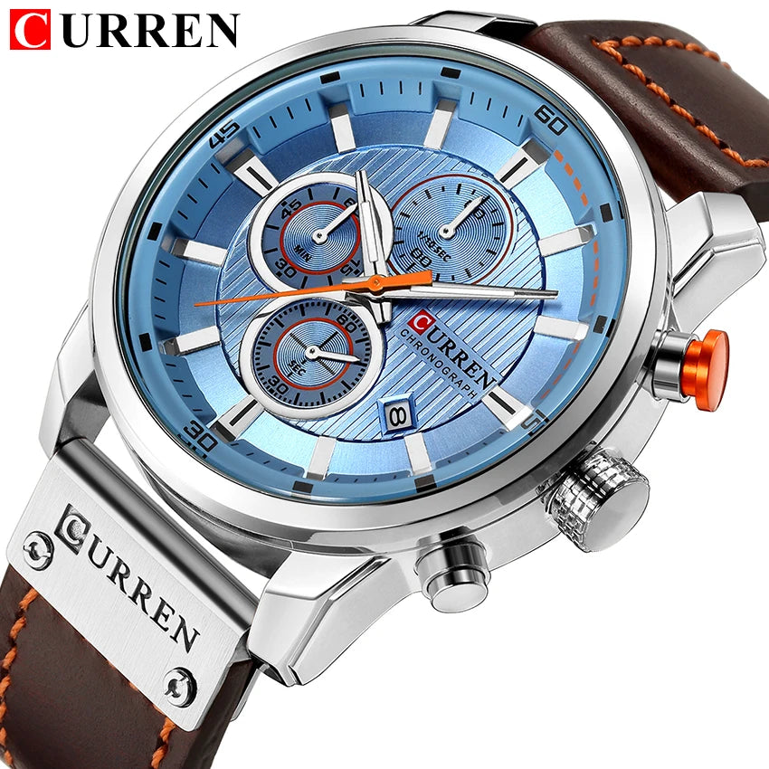 CURREN Fashion Date Quartz Cronógrafo Esporte