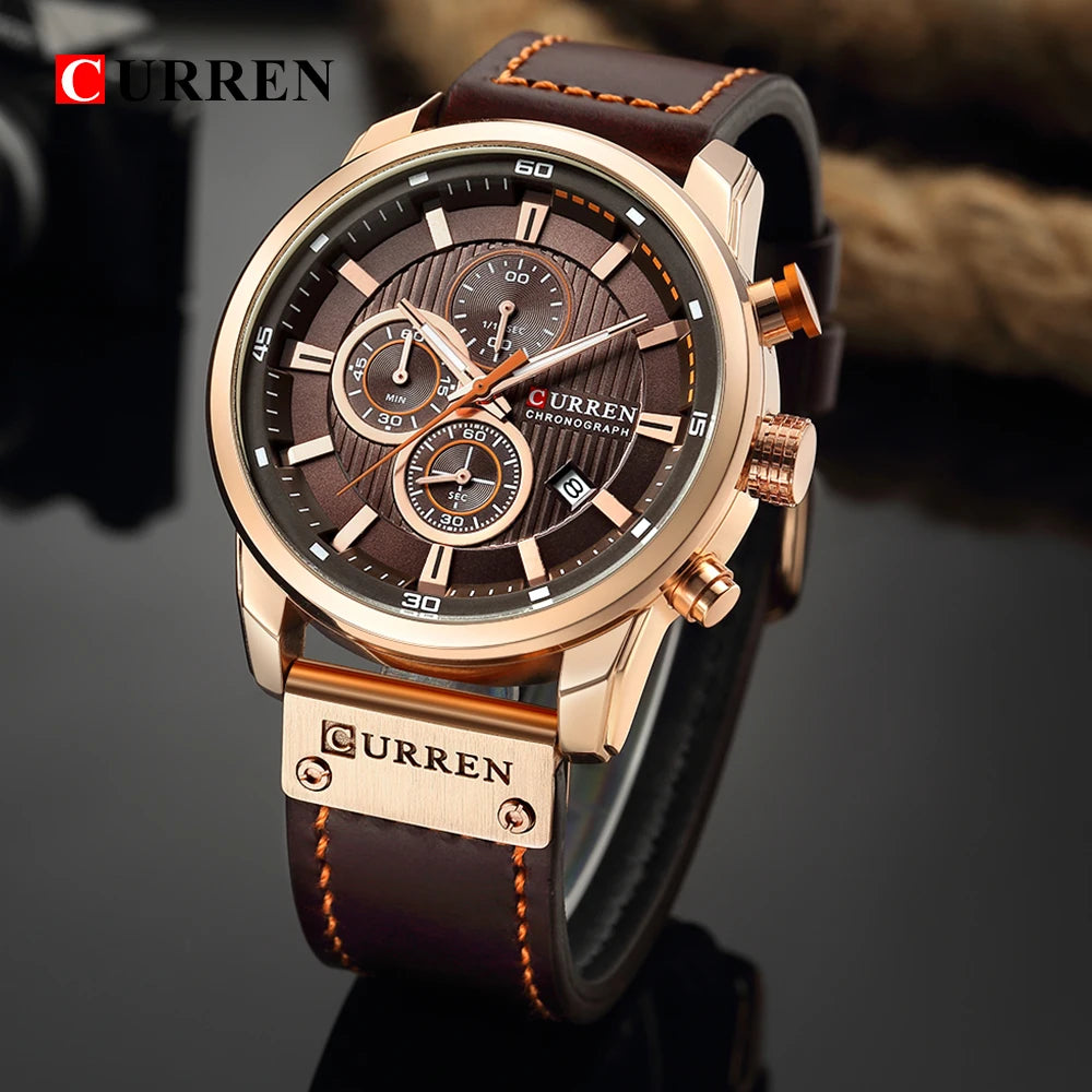 CURREN Fashion Date Quartz Cronógrafo Esporte