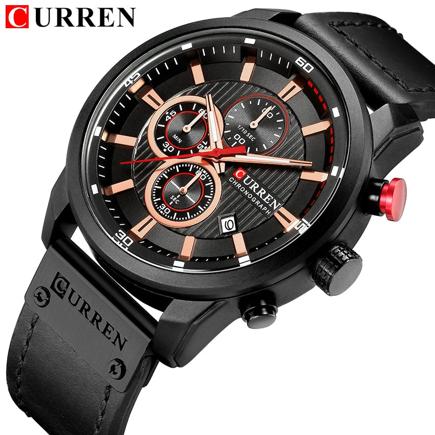 CURREN Fashion Date Quartz Cronógrafo Esporte