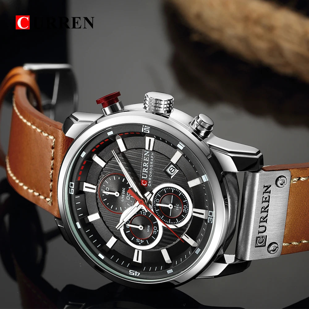 CURREN Fashion Date Quartz Cronógrafo Esporte