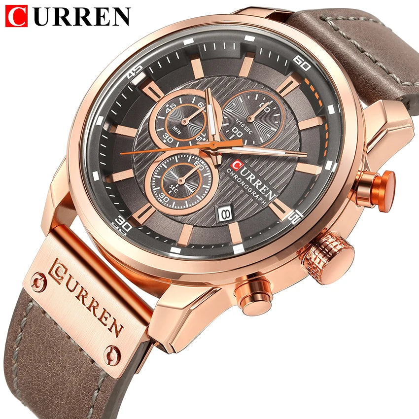 CURREN Fashion Date Quartz Cronógrafo Esporte