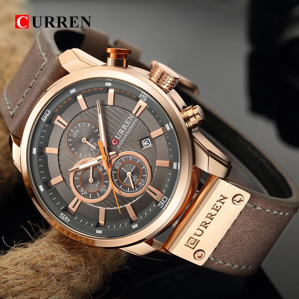 CURREN Fashion Date Quartz Cronógrafo Esporte