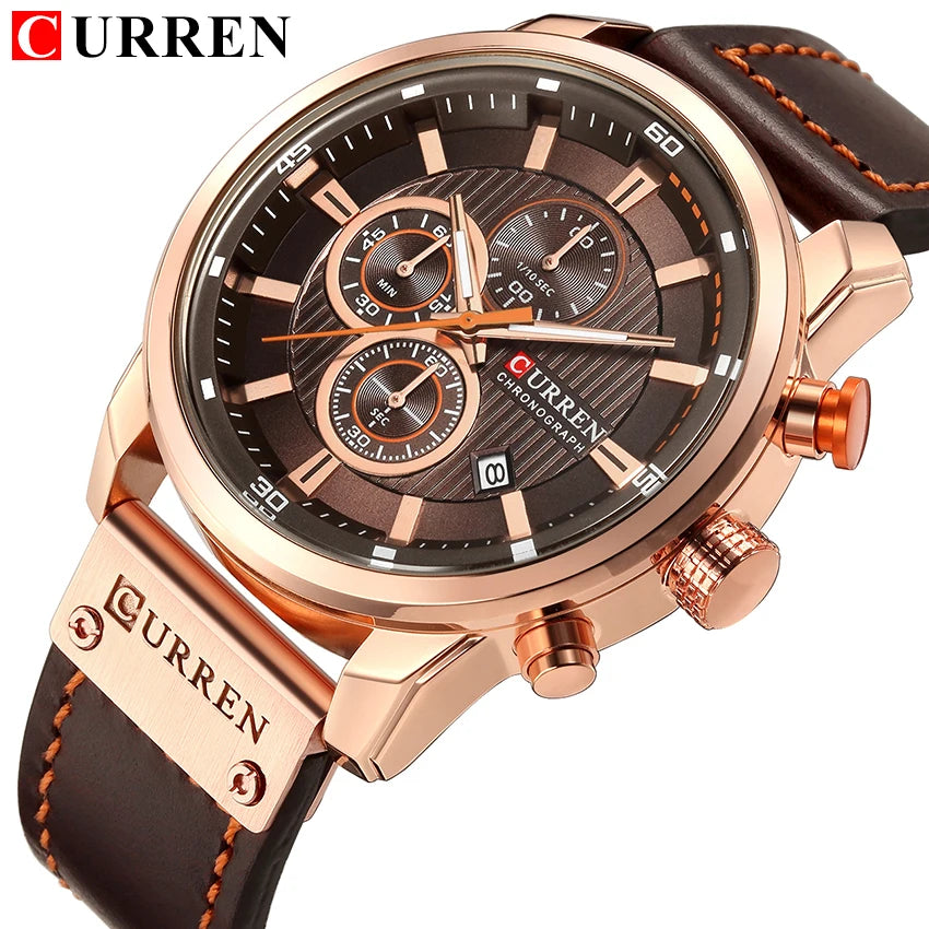 CURREN Fashion Date Quartz Cronógrafo Esporte