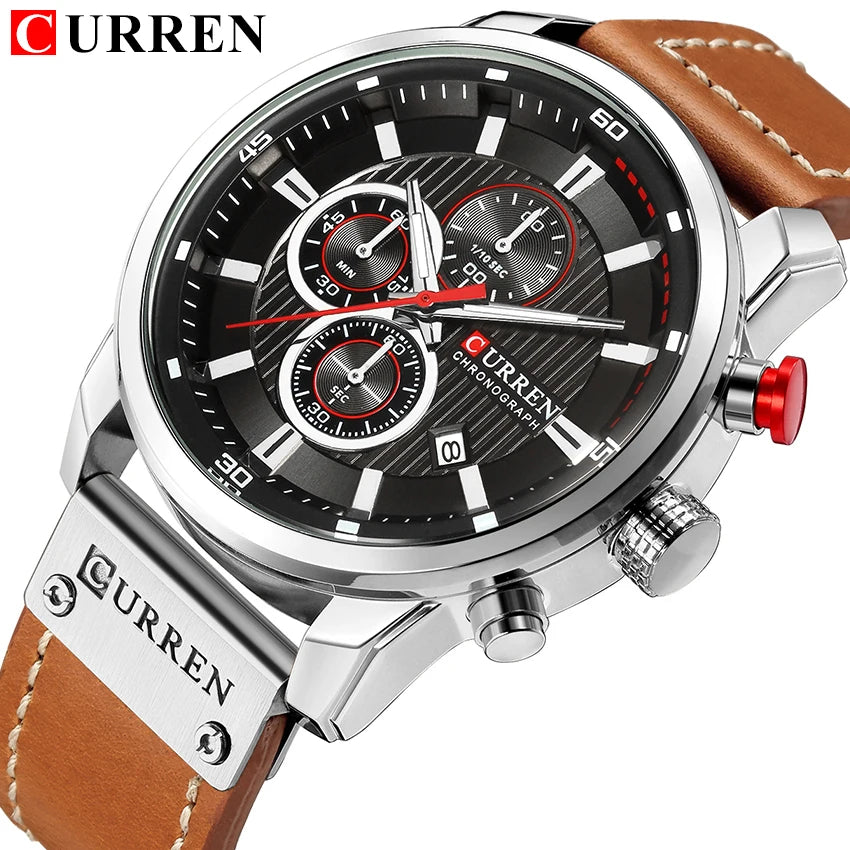 CURREN Fashion Date Quartz Cronógrafo Esporte