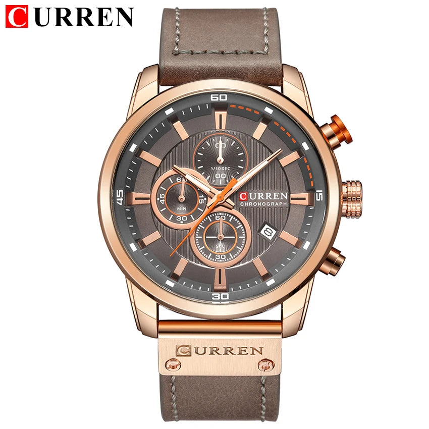 CURREN Fashion Date Quartz Cronógrafo Esporte