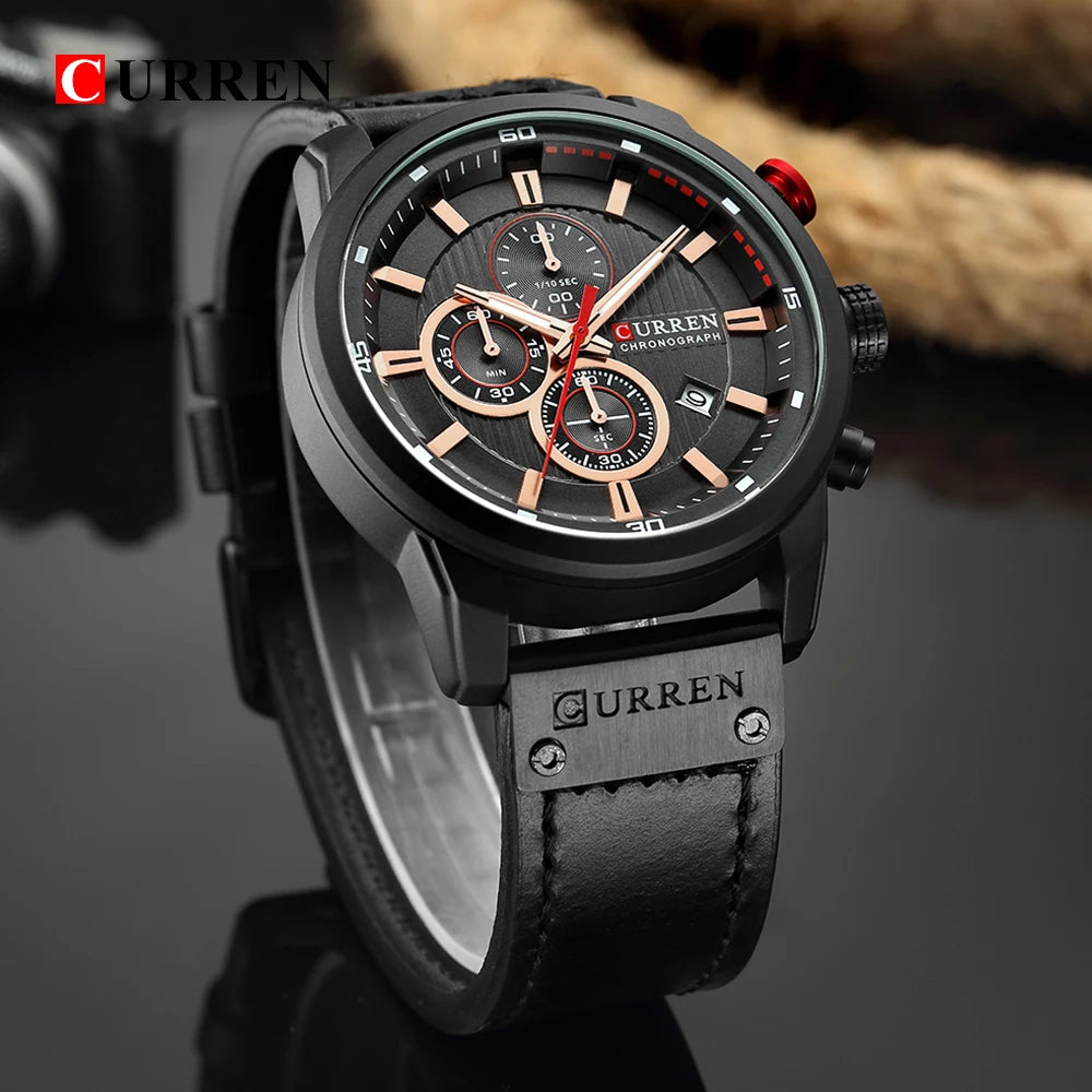 CURREN Fashion Date Quartz Cronógrafo Esporte