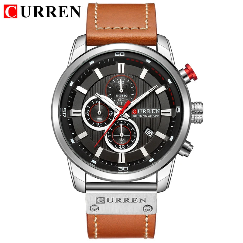 CURREN Fashion Date Quartz Cronógrafo Esporte